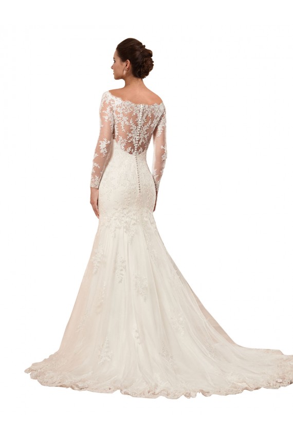 Ivory Mermaid Bateau Neck Chapel Train Sexy Wedding Dress Bolton