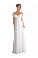 Ivory A-Line Off the Shoulder Sweep Train Beach Wedding Dress Bolton