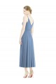 Dusty Blue A-Line Spaghetti Straps Tea Length Bridesmaid Dress Bolton