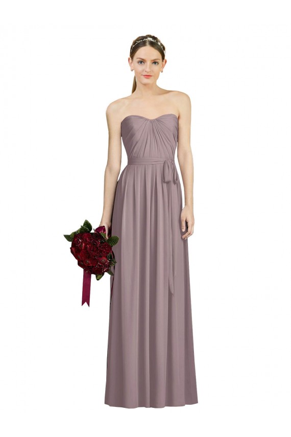 Dusty Rose A-Line Sweetheart Long Bridesmaid Dress Bolton