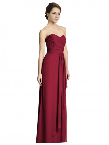 Burgundy A-Line Sweetheart Long Formal Dress / Bridesmaid Dress Bolton