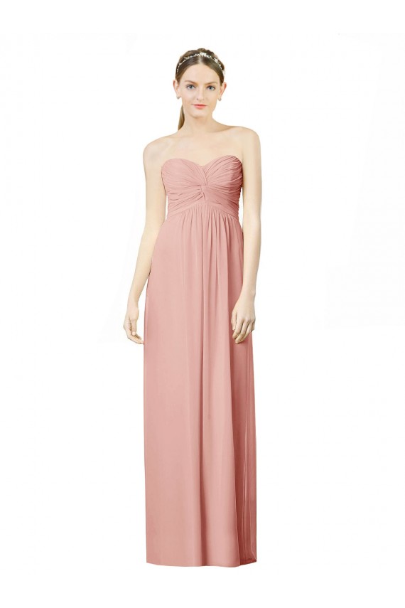 Bliss Pink A-Line Sweetheart Long Bridesmaid Dress Bolton