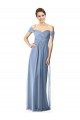 Dusty Blue A-Line Off the Shoulder Long Bridesmaid Dress Bolton