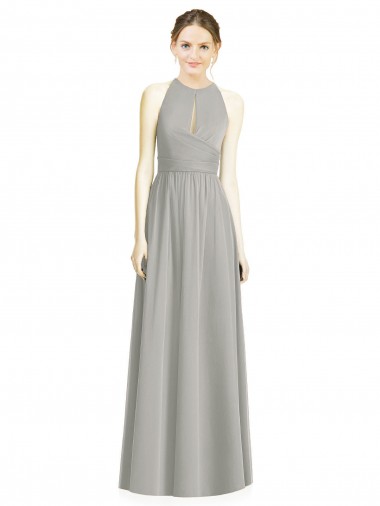 Silver A-Line Halter Neck Long Bridesmaid Dress / Evening Dress Bolton