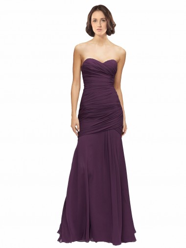 Grape Mermaid Sweetheart Long Bridesmaid Dress Bolton