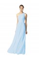 Light Sky Blue A-Line One Shoulder Long Bridesmaid Dress Bolton