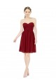 Burgundy A-Line Sweetheart Knee Length Bridesmaid Dress Bolton