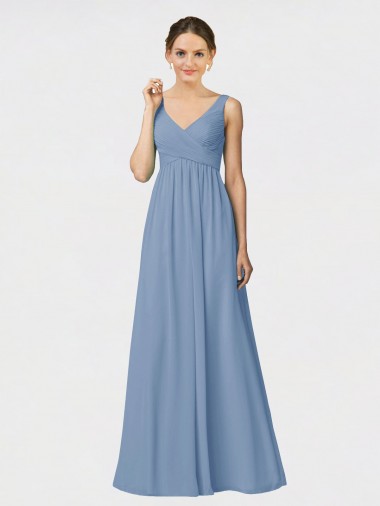 Dusty Blue A-Line Sweetheart Long Bridesmaid Gown Bolton