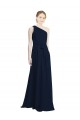 Dark Navy A-Line One Shoulder Long Bridesmaid Dress / Evening Dress Bolton