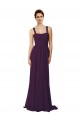 Grape A-Line Spaghetti Straps Sweep Train Bridesmaid Dress Bolton