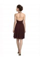 Burgundy Gold A-Line Halter Neck Knee Length Bridesmaid Dress Bolton