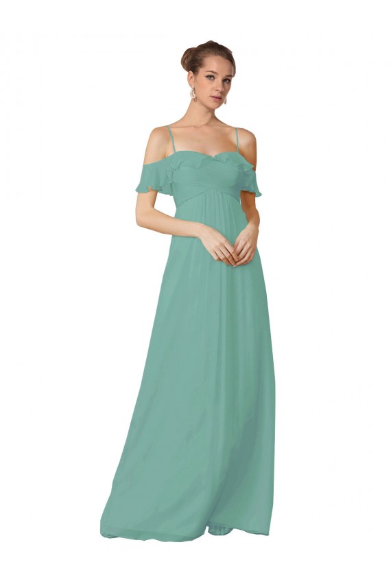 Seaside A-Line Spaghetti Straps Long Bridesmaid Dress Bolton