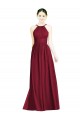 Open Back Burgundy A-Line Halter Neck Long Formal Dress / Bridesmaid Dress Bolton