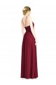 Open Back Burgundy A-Line Halter Neck Long Formal Dress / Bridesmaid Dress Bolton