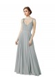 Silver A-Line V-Neck Long Bridesmaid Dress / Evening Dress Bolton