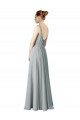 Silver A-Line V-Neck Long Bridesmaid Dress / Evening Dress Bolton