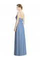 Open Back Dusty Blue A-Line V-Neck Long Bridesmaid Dresses Bolton