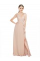 Pink A-Line V-Neck Sleeveless Long Bridesmaid Dress / Evening Dress Bolton