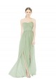 Low Back Sage A-Line Strapless Long Semi Formal Evening Dress / Bridesmaid Dress Bolton