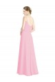 Low Back Barely Pink A-Line Spaghetti Straps Long Bridesmaid Dress Bolton