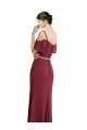 Low Back Burgundy A-Line Sweetheart Long Bridesmaid Dress Bolton