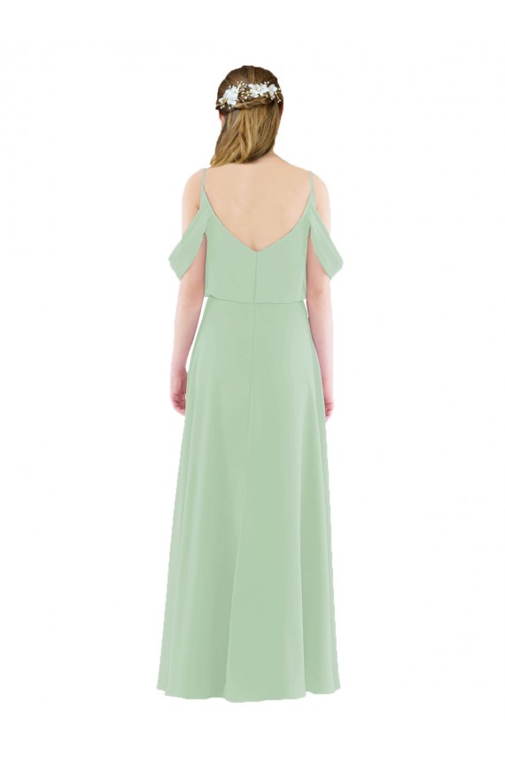 Sage Sheath Off the Shoulder Long Bridesmaid Dress Bolton