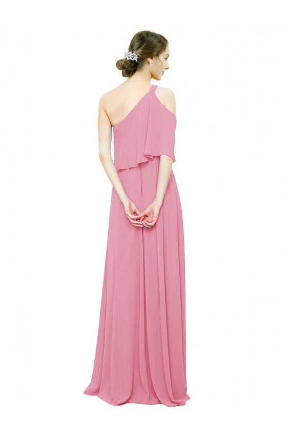 Skin Pink A-Line One Shoulder Long Bridal Party Dress Bolton