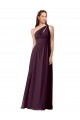 Grape A-Line One Shoulder Long Floor Length Bridesmaid Dress Bolton