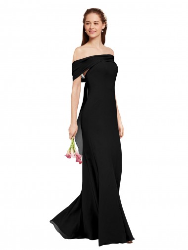 Black Mermaid Off the Shoulder Long Prom Dress / Bridesmaid Dress Bolton