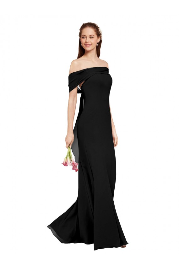 Black Mermaid Off the Shoulder Long Prom Dress / Bridesmaid Dress Bolton