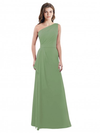 Seagrass A-Line One Shoulder Long Bridesmaid Dress Bolton