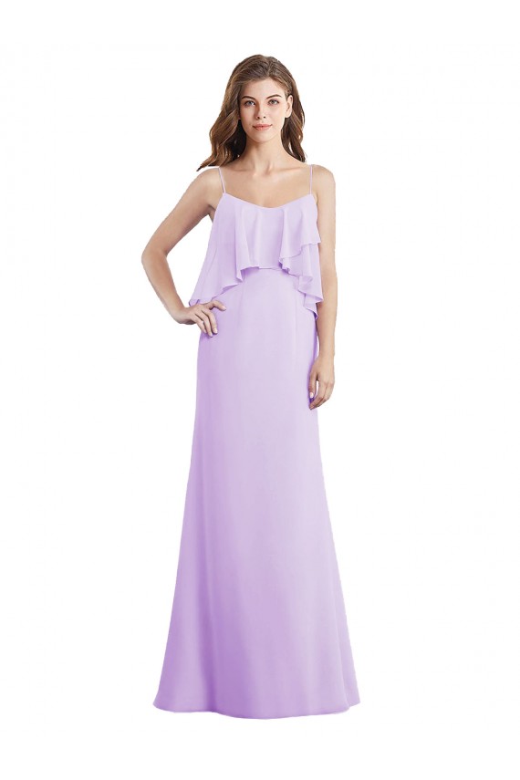 Low Back Lilac A-Line Scoop Neck Long Bridesmaid Dress / Evening Dress Bolton