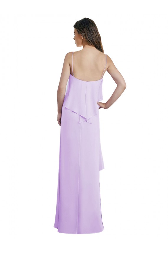 Low Back Lilac A-Line Scoop Neck Long Bridesmaid Dress / Evening Dress Bolton