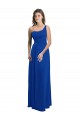 Low Back Royal Blue A-Line One Shoulder Long Bridesmaid Dress Bolton