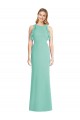 Open Back Jade Mermaid Jewel Neck Long Bridesmaid Dress Bolton