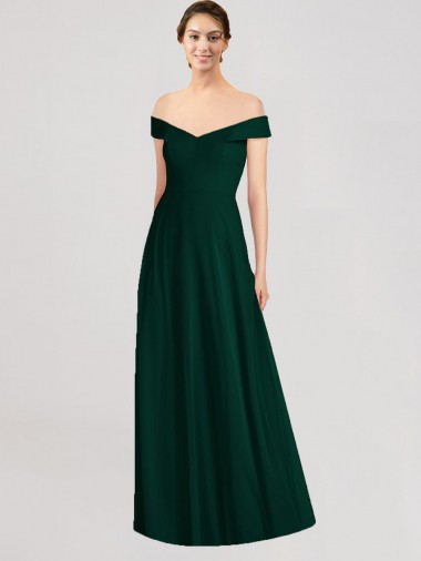 Ever Green A-Line V-Neck Long Formal Dress / Bridesmaid Dress Bolton