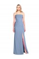 Dusty Blue Trumpet Strapless Long Bridesmaid Dress Bolton