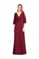 V-Back Burgundy Trumpet V-Neck Long Formal Dress / Bridesmaid Dress Bolton