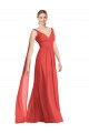 Low Back Firecracker A-Line V-Neck Long Bridesmaid Dress Bolton