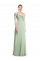 Sage Trumpet Off the Shoulder Long Bridesmaid Dress Bolton