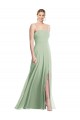 Low Back Sage Trumpet Square Neck Long Formal Evening Gown / Bridesmaid Dress Bolton