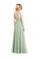 Low Back Sage Trumpet Square Neck Long Formal Evening Gown / Bridesmaid Dress Bolton