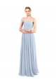 Low Back Light Sky Blue A-Line Square Neck Long Bridesmaid Dress Bolton