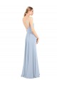 Low Back Light Sky Blue A-Line Square Neck Long Bridesmaid Dress Bolton