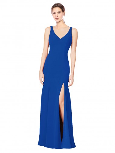 Low Back Royal Blue Sheath Sweetheart Long Bridesmaid Dress / Evening Dress Bolton