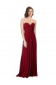 Open Back Burgundy A-Line Sweetheart Long Floor Length Bridesmaid Dress Bolton