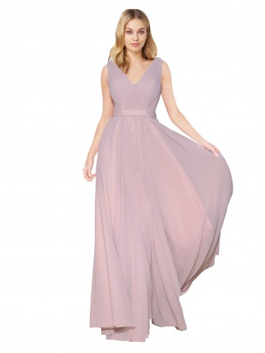 V-Back Primrose A-Line High Neck Long Formal Evening Gown / Prom Dress / Bridesmaid Dress Bolton