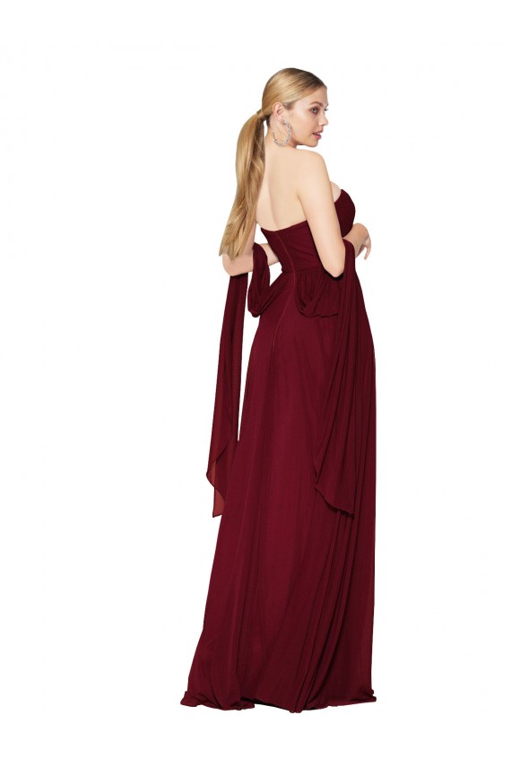 Burgundy A-Line Strapless Long Formal Evening Gown / Prom Dress / Bridesmaid Dress Bolton