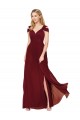 Burgundy A-Line High Neck Sleeveless Long Formal Evening Gown / Prom Dress / Bridesmaid Dress Bolton