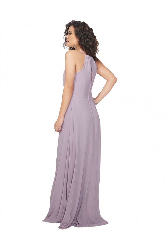 Keyhole Back Pink Glow A-Line Halter Neck Long Bridesmaid Dress / Evening Dress Bolton